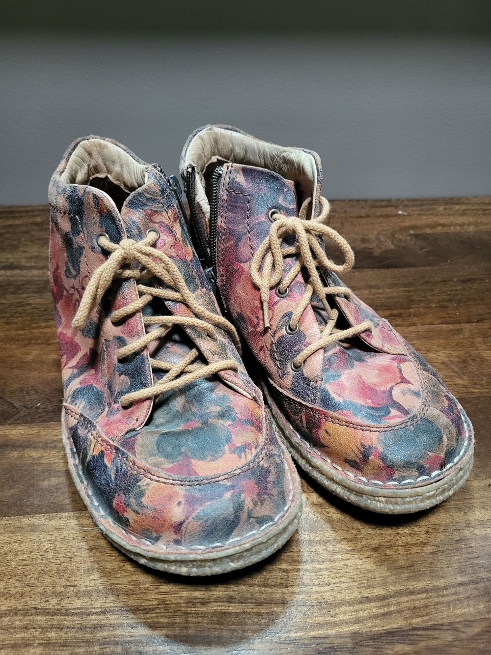 Josef Seibel Floral Ankle Boots in Pink and Blue